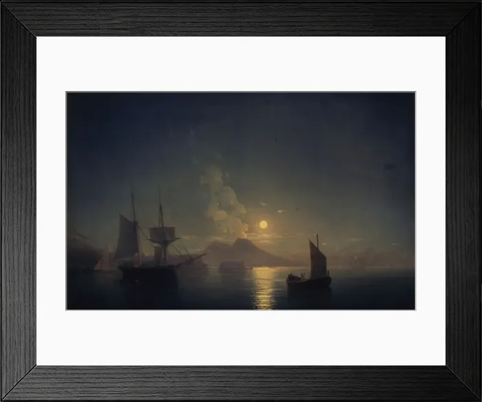 Framed Print : Naples by night, 1850. Artist: Aivazovsky, Ivan Konstantinovich (1817-1900) Framed Print : Naples by night, 1850. Artist: Aivazovsky, Ivan Konstantinovich (1817-1900)