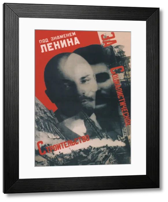 Framed Print : Under the banner of Lenin (Poster), 1931. Artist: Klutsis, Gustav (1895-1938) Framed Print : Under the banner of Lenin (Poster), 1931. Artist: Klutsis, Gustav (1895-1938)