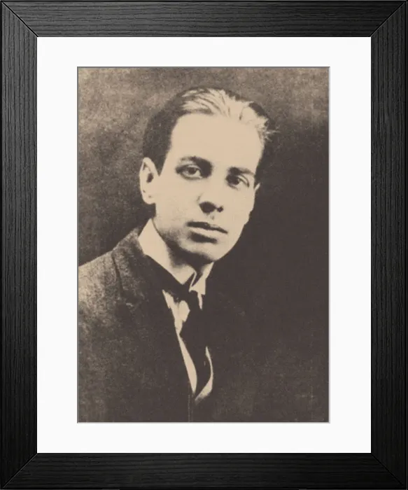 Framed Print : Jorge Luis Borges (1899-1986) Artist: Anonymous Framed Print : Jorge Luis Borges (1899-1986) Artist: Anonymous