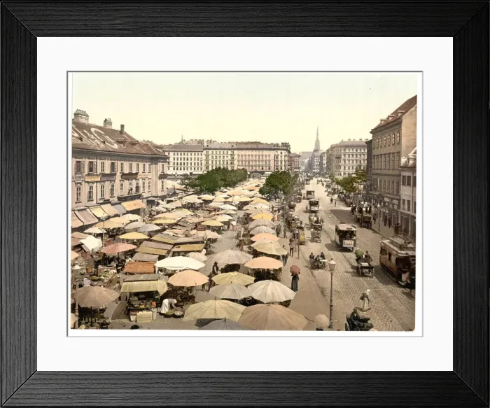 Framed Print : The Naschmarkt, Vienna Artist: Anonymous Framed Print : The Naschmarkt, Vienna Artist: Anonymous