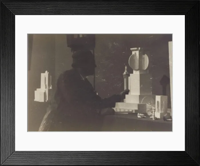 Framed Print : Kazimir Malevich in his studio Artist: Anonymous Framed Print : Kazimir Malevich in his studio Artist: Anonymous