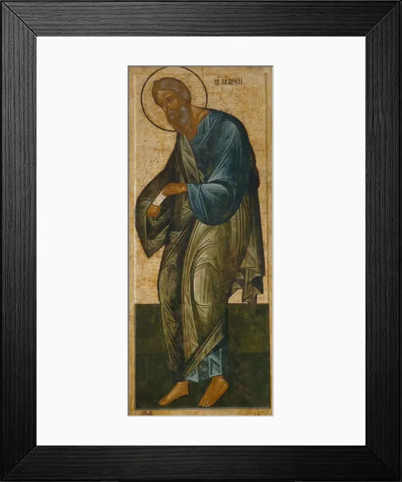 Framed Print : The Saint Apostle Andrew (From the Deesis Range). Artist: Russian icon Framed Print : The Saint Apostle Andrew (From the Deesis Range). Artist: Russian icon