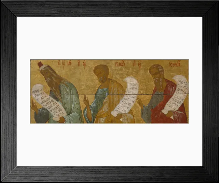 Framed Print : The Prophets Aaron, Gideon and Ezekiel. Artist: Russian icon Framed Print : The Prophets Aaron, Gideon and Ezekiel. Artist: Russian icon