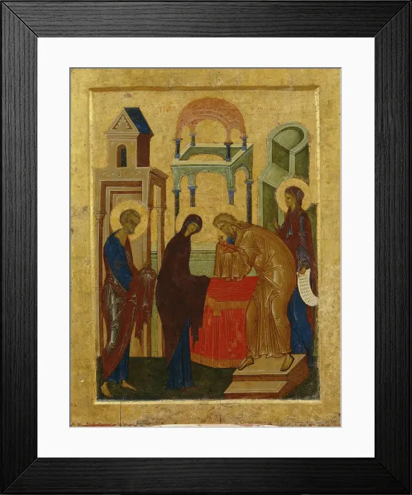 Framed Print : The Presentation of the Virgin Mary. Artist: Russian icon Framed Print : The Presentation of the Virgin Mary. Artist: Russian icon