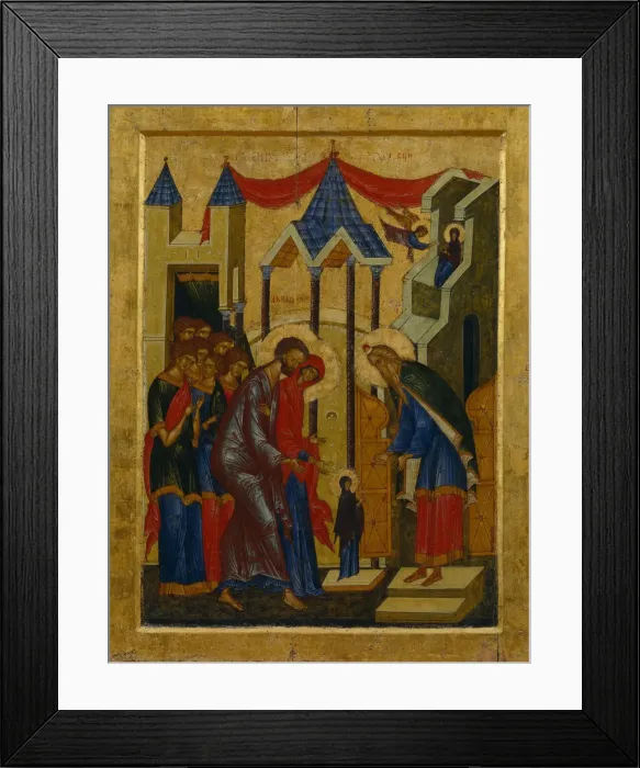 Framed Print : The Presentation in the Temple. Artist: Russian icon Framed Print : The Presentation in the Temple. Artist: Russian icon