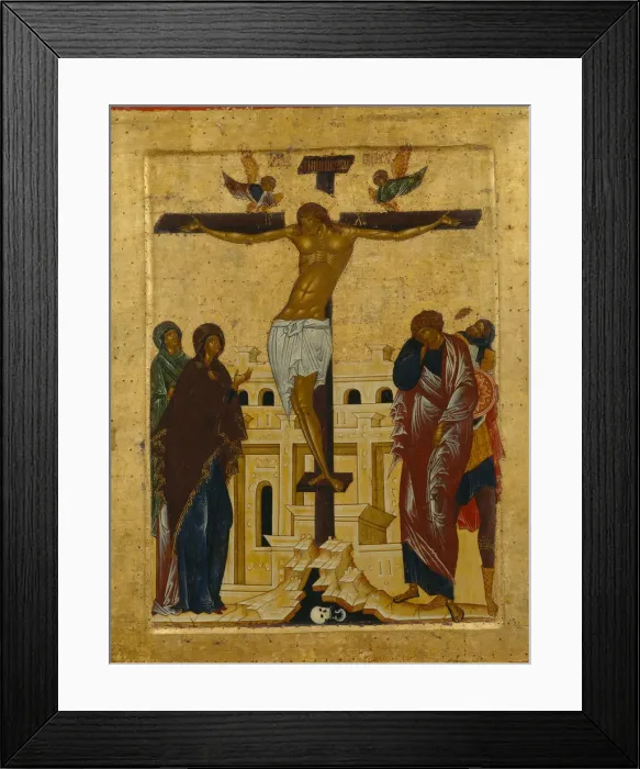 Framed Print : The Crucifixion. Artist: Russian icon Framed Print : The Crucifixion. Artist: Russian icon