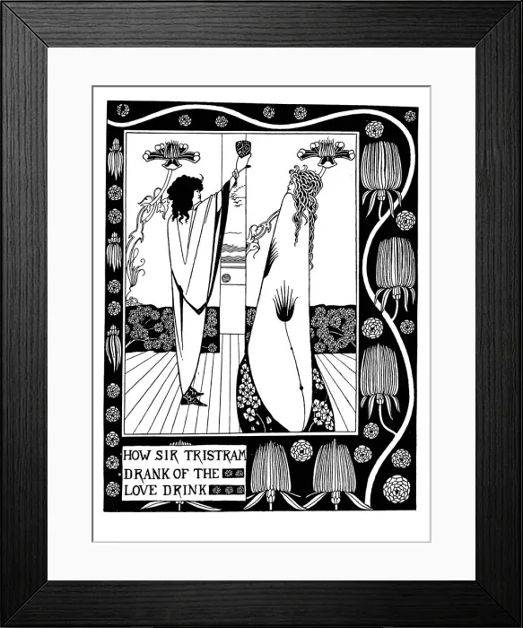 Framed Print : Illustration to the book Le Morte d Arthur by Sir Thomas Malory. Artist: Beardsley, Aubrey (1872?1898) Framed Print : Illustration to the book Le Morte d Arthur by Sir Thomas Malory. Artist: Beardsley, Aubrey (1872?1898)