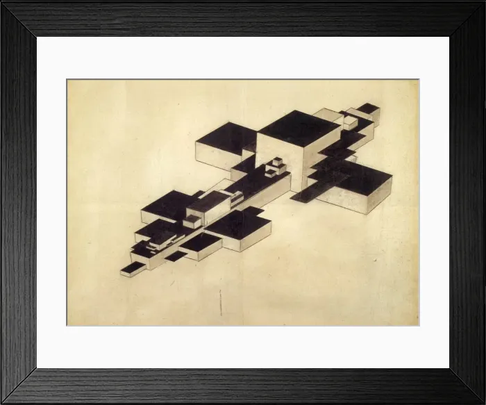 Framed Print : Design for Supremolet (Suprematist Plane). Artist: Chashnik, Ilya Grigoryevich (1902-1929)