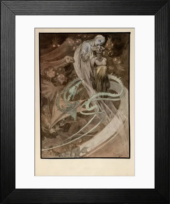 Framed Print : Illustration for the illustrated edition Le Pater. Artist: Mucha, Alfons Marie (1860-1939) Framed Print : Illustration for the illustrated edition Le Pater. Artist: Mucha, Alfons Marie (1860-1939)