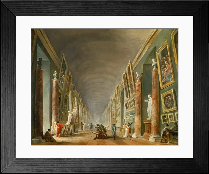 Framed Print : The Grand Galery of the Louvre. Artist: Robert, Hubert (1733-1808) Framed Print : The Grand Galery of the Louvre. Artist: Robert, Hubert (1733-1808)