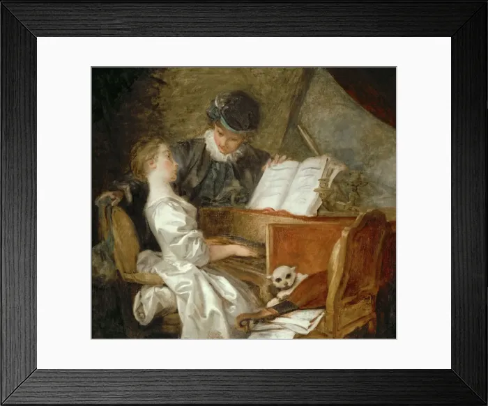 Framed Print : The Music Lesson. Artist: Fragonard, Jean Honore (1732-1806) Framed Print : The Music Lesson. Artist: Fragonard, Jean Honore (1732-1806)