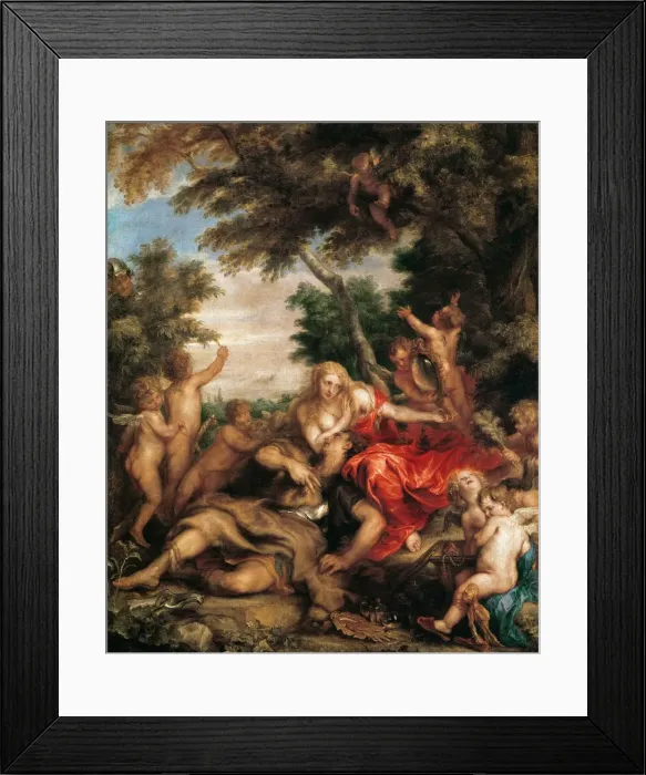 Framed Print : Rinaldo and Armida. Artist: Dyck, Sir Anthony van (1599-1641) Framed Print : Rinaldo and Armida. Artist: Dyck, Sir Anthony van (1599-1641)