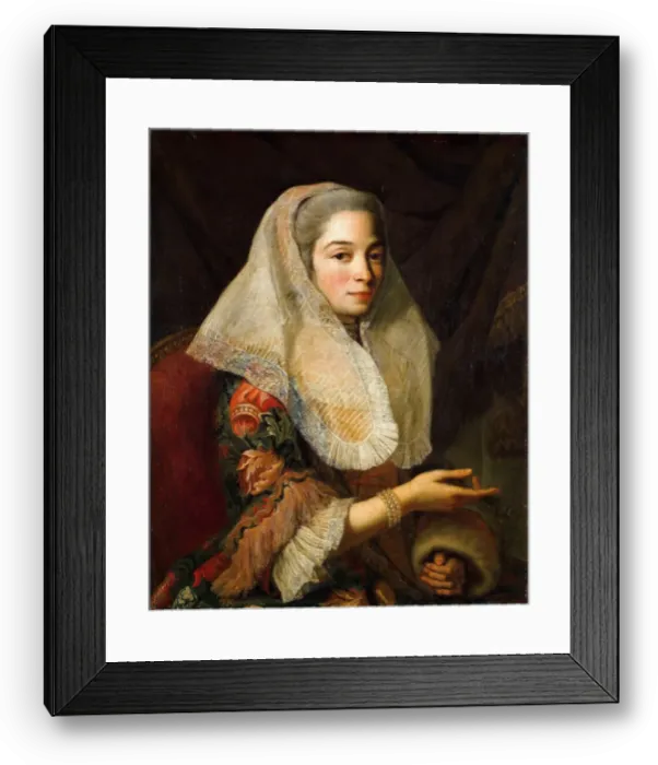 Framed Print : Portrait of a Young Maltese Lady. Artist: Favray, Antoine de (1706-1791) Framed Print : Portrait of a Young Maltese Lady. Artist: Favray, Antoine de (1706-1791)
