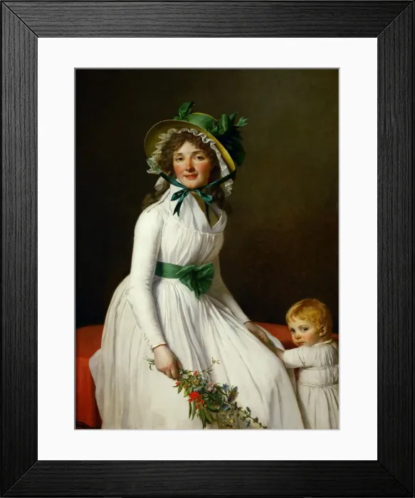 Framed Print : Portrait of Madame Pierre Seriziat and her Son, Emile. Artist: David, Jacques Louis (1748-1825) Framed Print : Portrait of Madame Pierre Seriziat and her Son, Emile. Artist: David, Jacques Louis (1748-1825)