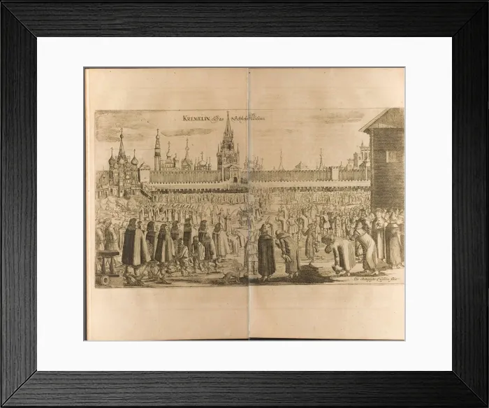 Framed Print : The donkey walk in the Moscow Kremlin (Illustration from Travels to the Great Duke of Muscovy and t Artist: Rothgiesser, Christian Lorenzen (?-1659) Framed Print : The donkey walk in the Moscow Kremlin (Illustration from Travels to the Great Duke of Muscovy and t Artist: Rothgiesser, Christian Lorenzen (?-1659)