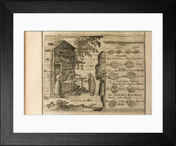 Framed Print : Money and Trade in Muscovy (Illustration from Travels to the Great Duke of Muscovy and the King of Artist: Rothgiesser, Christian Lorenzen (?-1659) Framed Print : Money and Trade in Muscovy (Illustration from Travels to the Great Duke of Muscovy and the King of Artist: Rothgiesser, Christian Lorenzen (?-1659)