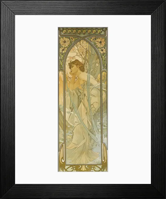 Framed Print : The Times of the Day: Evening dream. Artist: Mucha, Alfons Marie (1860-1939) Framed Print : The Times of the Day: Evening dream. Artist: Mucha, Alfons Marie (1860-1939)