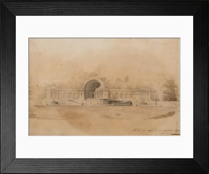 Framed Print : Study of an Arcade for Tsarskoye Selo. Artist: Quarenghi, Giacomo Antonio Domenico (1744-1817) Framed Print : Study of an Arcade for Tsarskoye Selo. Artist: Quarenghi, Giacomo Antonio Domenico (1744-1817)