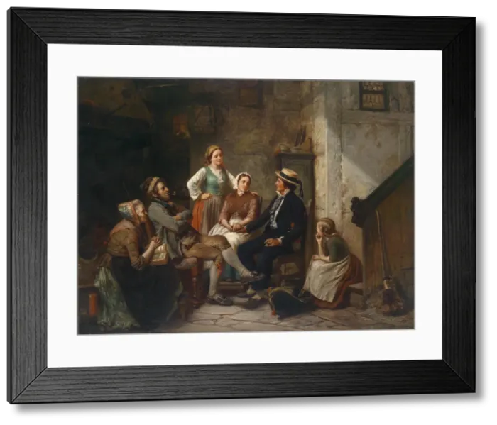 Framed Print : Return of the young sailor. Artist: Huebner, Carl Wilhelm (1814-1879) Framed Print : Return of the young sailor. Artist: Huebner, Carl Wilhelm (1814-1879)