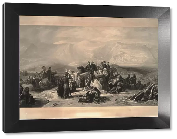 The defence of Kars. Sir Fenwick Williams and the officers of his staff parting with the citizens of Artist: Barker, Thomas Jones (1815-1882)