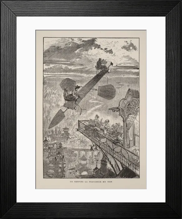 Framed Print : Illustration for Le vingtieme siecle: La vie electrique. Artist: Robida, Albert (1848-1926) Framed Print : Illustration for Le vingtieme siecle: La vie electrique. Artist: Robida, Albert (1848-1926)