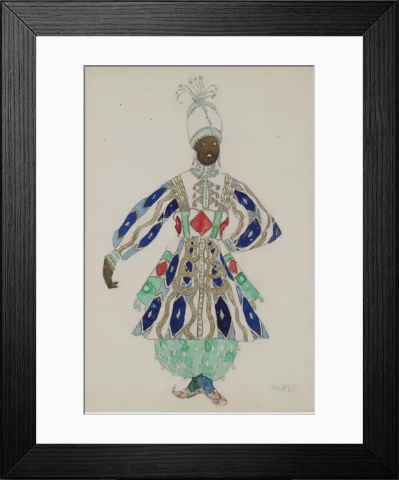 Framed Print : Costume design for the revue Aladin, or the Wonderful Lamp. Artist: Bakst, Leon (1866-1924) Framed Print : Costume design for the revue Aladin, or the Wonderful Lamp. Artist: Bakst, Leon (1866-1924)