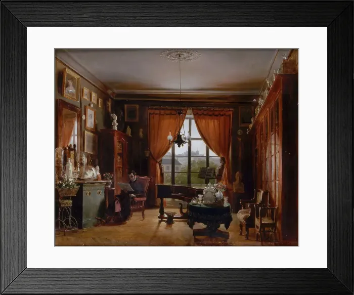 Framed Print : Pierre-Joseph-Guillaume Zimmermann in his Apartment in the Square d Orleans, Paris. Artist: Lafaye, Prosper (1806-1883) Framed Print : Pierre-Joseph-Guillaume Zimmermann in his Apartment in the Square d Orleans, Paris. Artist: Lafaye, Prosper (1806-1883)