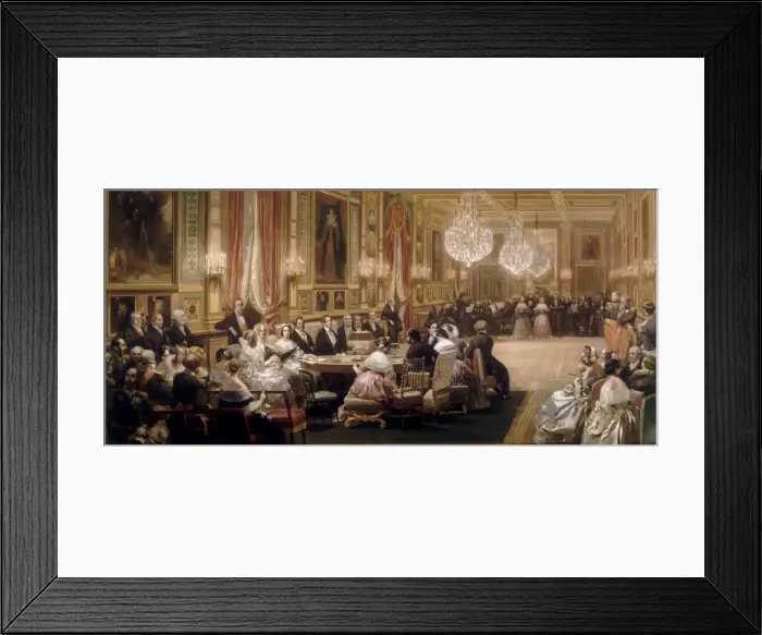 Framed Print : Concert in the Galerie des Guise at Chateau d Eu, 4th September 1843. Artist: Lami, Eugene Louis (1800-1890) Framed Print : Concert in the Galerie des Guise at Chateau d Eu, 4th September 1843. Artist: Lami, Eugene Louis (1800-1890)