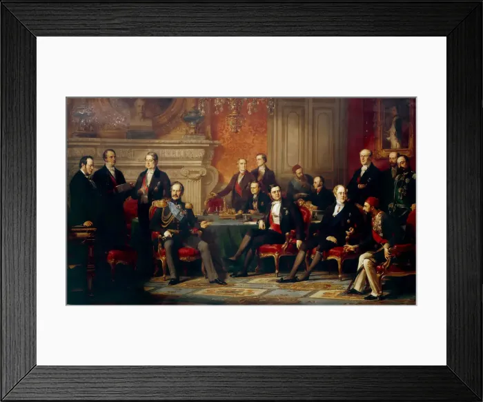 Framed Print : The Congress of Paris in 1856. Artist: Dubufe, Edouard Louis (1819-1883) Framed Print : The Congress of Paris in 1856. Artist: Dubufe, Edouard Louis (1819-1883)