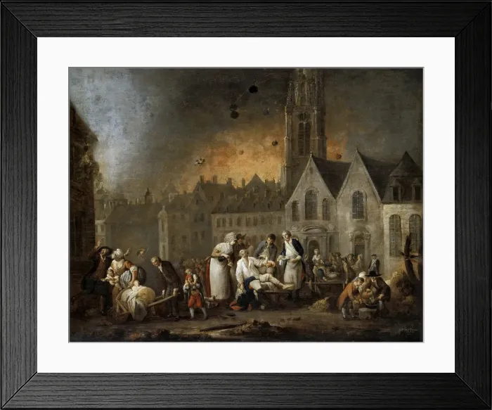 Framed Print : The Grand Square in Lille During the Siege of 1792. Artist: Watteau, Francois-Louis-Joseph (1758-1823) Framed Print : The Grand Square in Lille During the Siege of 1792. Artist: Watteau, Francois-Louis-Joseph (1758-1823)