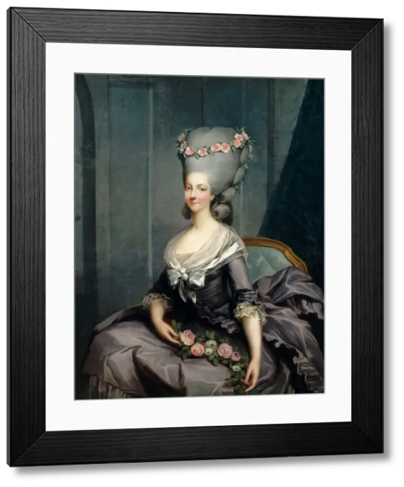 Framed Print : Portrait of Marie Louise of Savoy (1749-1792), Princess of Lamballe. Artist: Callet, Antoine-Francois (1741?1823)