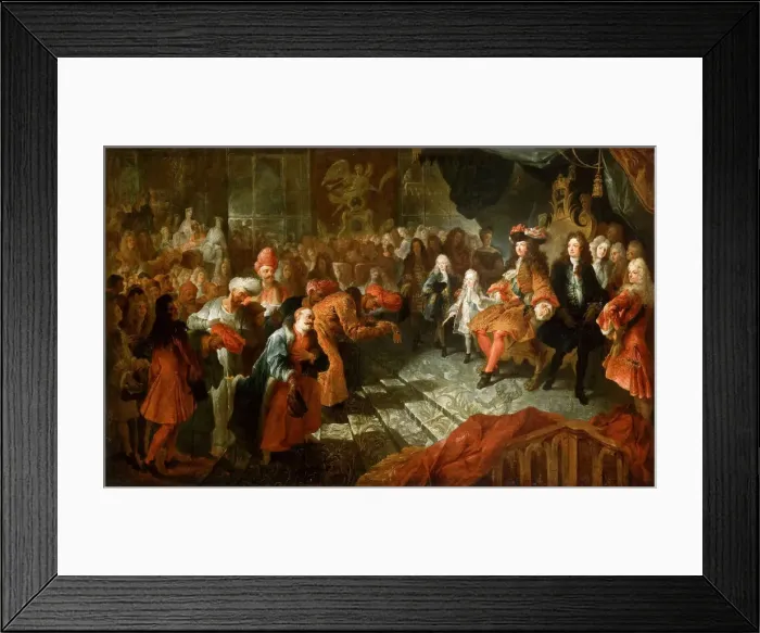 Framed Print : Louis XIV receiving the Persian Ambassador in the Galerie des Glaces at Versailles, 19th February 17 Artist: Coypel, Antoine (1661-1722) Framed Print : Louis XIV receiving the Persian Ambassador in the Galerie des Glaces at Versailles, 19th February 17 Artist: Coypel, Antoine (1661-1722)