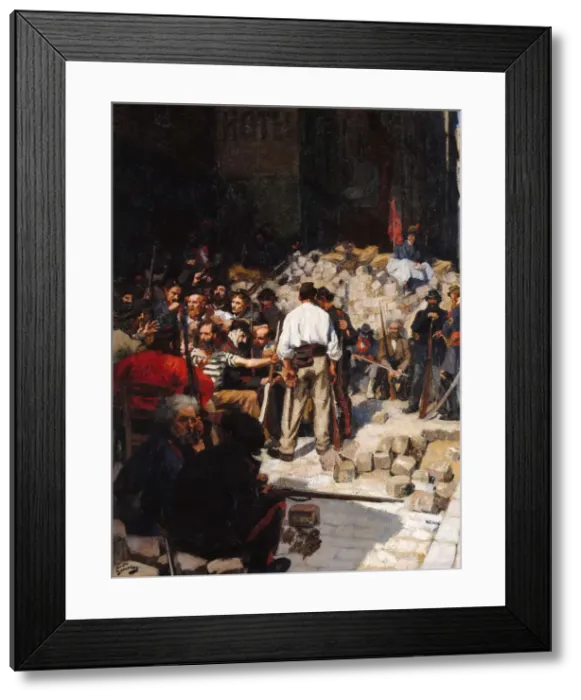 Framed Print : Barricade, the Paris Commune, May 1871. Artist: Devambez, Andre Victor Edouard (1867-1943) Framed Print : Barricade, the Paris Commune, May 1871. Artist: Devambez, Andre Victor Edouard (1867-1943)