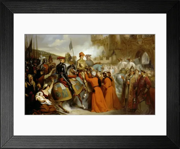 Framed Print : Entry of Charles VII into Rouen, 10 November 1449. Artist: Decaisne, Henri (1799-1852) Framed Print : Entry of Charles VII into Rouen, 10 November 1449. Artist: Decaisne, Henri (1799-1852)