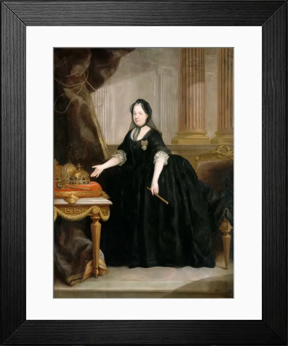 Framed Print : Portrait of Empress Maria Theresia of Austria (1717-1780). Artist: Maron, Anton von (1733-1808) Framed Print : Portrait of Empress Maria Theresia of Austria (1717-1780). Artist: Maron, Anton von (1733-1808)