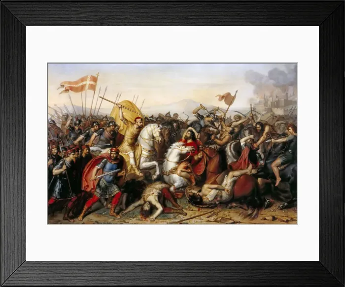 Framed Print : The Battle of Saucourt-en-Vimeu on 3 August 881. Artist: Dassy, Jean-Joseph (1791-1865) Framed Print : The Battle of Saucourt-en-Vimeu on 3 August 881. Artist: Dassy, Jean-Joseph (1791-1865)