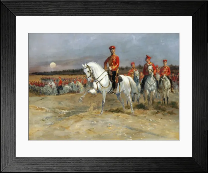 Framed Print : Tsarevich Nicholas Reviewing the Troops. Artist: Detaille, Edouard (1848-1912) Framed Print : Tsarevich Nicholas Reviewing the Troops. Artist: Detaille, Edouard (1848-1912)