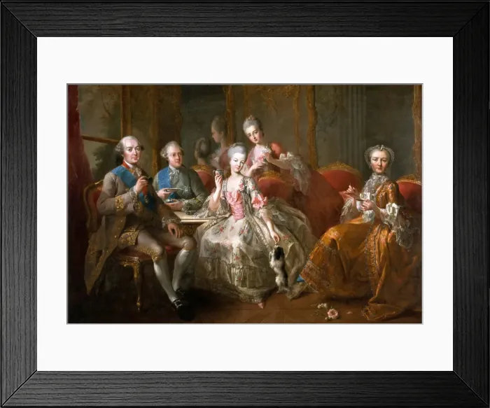 Framed Print : The Cup of Chocolate (The Penthievre family). Artist: Charpentier, Jean-Baptiste (1728-1806) Framed Print : The Cup of Chocolate (The Penthievre family). Artist: Charpentier, Jean-Baptiste (1728-1806)