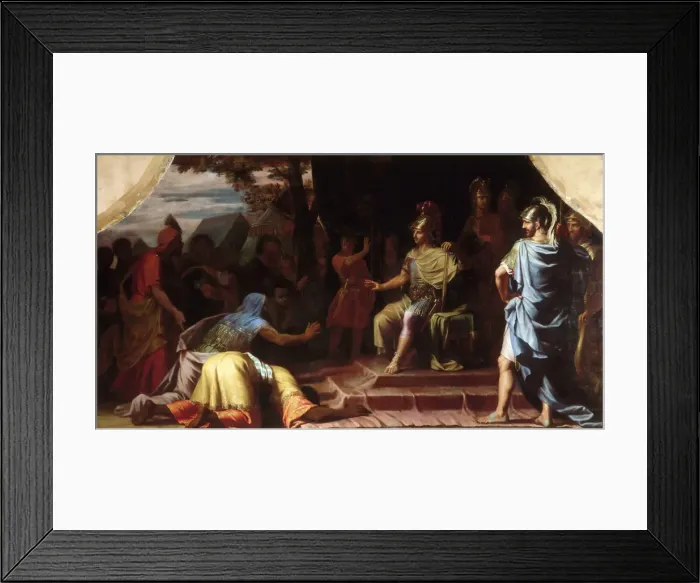 Framed Print : Alexander the Great receiving the news of the death by immolation of the gymnosophist Calanus. Artist: Champaigne, Jean-Baptiste de (1631-1681) Framed Print : Alexander the Great receiving the news of the death by immolation of the gymnosophist Calanus. Artist: Champaigne, Jean-Baptiste de (1631-1681)