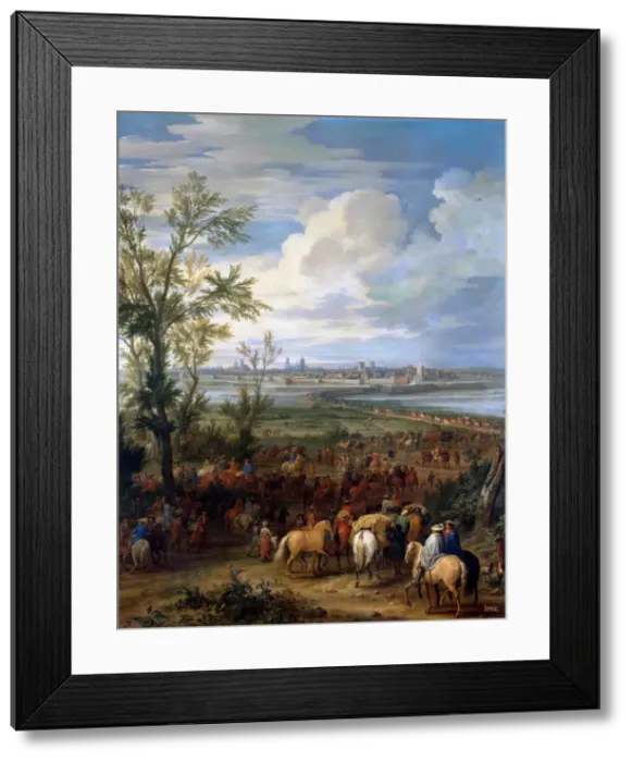 Framed Print : The Siege of Ypres, March 1678. Artist: Meulen, Adam Frans, van der (1632-1690) Framed Print : The Siege of Ypres, March 1678. Artist: Meulen, Adam Frans, van der (1632-1690)