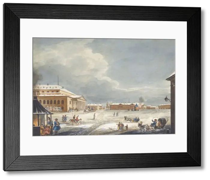 Framed Print : View of the Saint Petersburg Imperial Bolshoi Kamenny Theatre. Artist: Kolmann, Karl Ivanovich (1786-1846) Framed Print : View of the Saint Petersburg Imperial Bolshoi Kamenny Theatre. Artist: Kolmann, Karl Ivanovich (1786-1846)