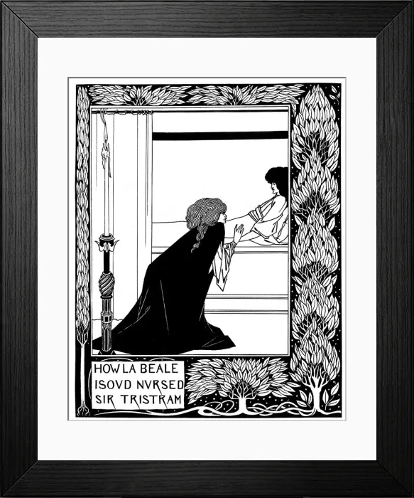 Framed Print : How La Beale Isoud Nursed Sir Tristram. Illustration to the book Le Morte d Arthur by Sir Thomas M Artist: Beardsley, Aubrey (1872?1898) Framed Print : How La Beale Isoud Nursed Sir Tristram. Illustration to the book Le Morte d Arthur by Sir Thomas M Artist: Beardsley, Aubrey (1872?1898)