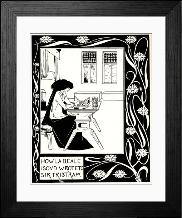 Framed Print : How La Beale Isoud Wrote to Sir Tristram. Illustration to the book Le Morte d Arthur by Sir Thomas Artist: Beardsley, Aubrey (1872?1898) Framed Print : How La Beale Isoud Wrote to Sir Tristram. Illustration to the book Le Morte d Arthur by Sir Thomas Artist: Beardsley, Aubrey (1872?1898)