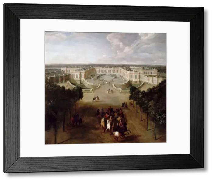 Framed Print : View of the Grand Trianon from the Avenue. Artist: Martin, Pierre-Denis II (1663-1742) Framed Print : View of the Grand Trianon from the Avenue. Artist: Martin, Pierre-Denis II (1663-1742)