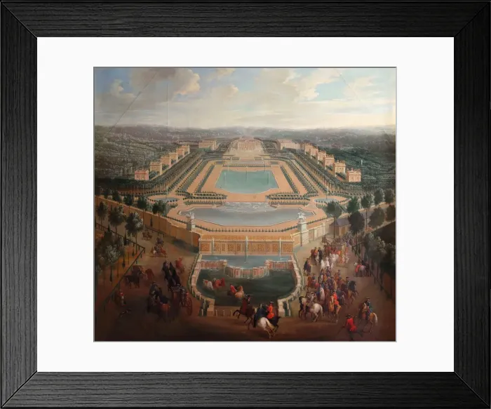 Framed Print : General view of the chateau and pavilions at Marly. Artist: Martin, Pierre-Denis II (1663-1742) Framed Print : General view of the chateau and pavilions at Marly. Artist: Martin, Pierre-Denis II (1663-1742)