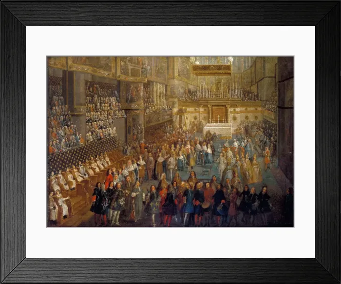 Framed Print : The coronation of Louis XV in the Rheims Cathedral, 25 October 1722. Artist: Martin, Pierre-Denis II (1663-1742) Framed Print : The coronation of Louis XV in the Rheims Cathedral, 25 October 1722. Artist: Martin, Pierre-Denis II (1663-1742)