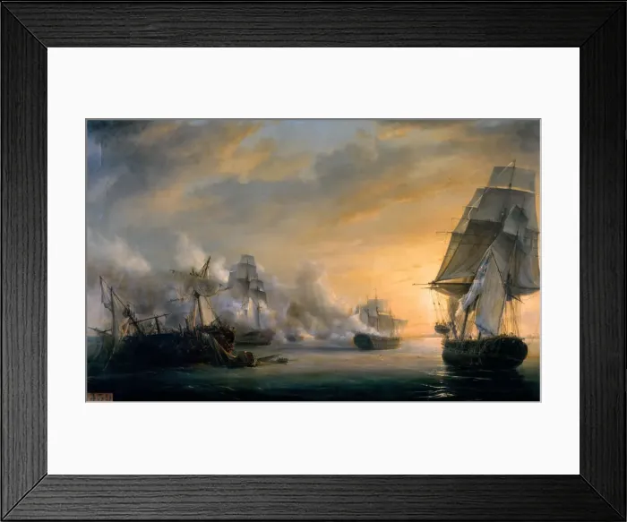 Framed Print : Naval Combat before Cadiz on July 13, 1801. Artist: Gilbert, Pierre-Julien (1783-1860) Framed Print : Naval Combat before Cadiz on July 13, 1801. Artist: Gilbert, Pierre-Julien (1783-1860)