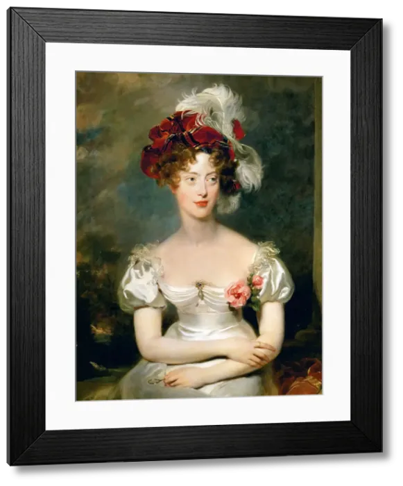 Framed Print : Princess Caroline of Naples and Sicily (1798-1870), Duchesse de Berry. Artist: Lawrence, Sir Thomas (1769-1830) Framed Print : Princess Caroline of Naples and Sicily (1798-1870), Duchesse de Berry. Artist: Lawrence, Sir Thomas (1769-1830)