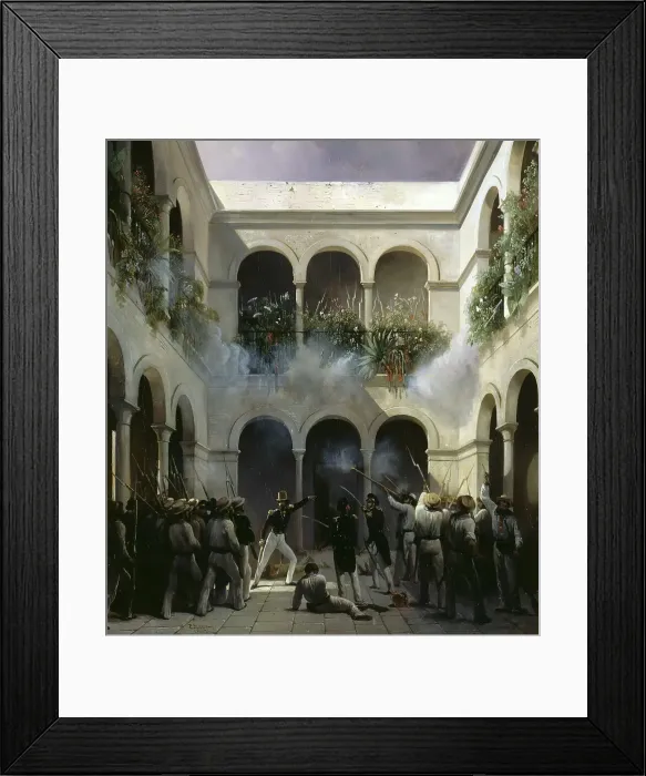 Framed Print : Attack of Francois d?Orleans, prince de Joinville in Veracruz on December 5, 1838. Artist: Blanchard, Henri Pierre Leon Pharamond (1805-1873) Framed Print : Attack of Francois d?Orleans, prince de Joinville in Veracruz on December 5, 1838. Artist: Blanchard, Henri Pierre Leon Pharamond (1805-1873)