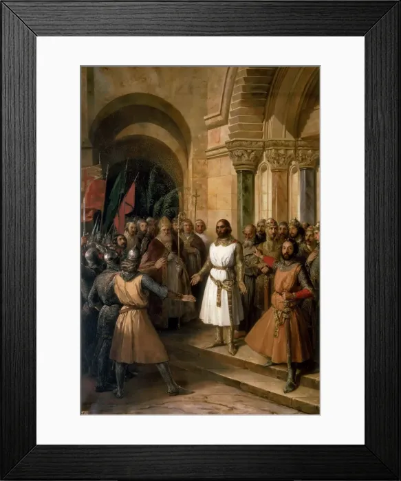 Framed Print : The election of Godfrey of Bouillon as the King of Jerusalem on July 23, 1099. Artist: Madrazo y Kuntz, Federico de (1815-1894) Framed Print : The election of Godfrey of Bouillon as the King of Jerusalem on July 23, 1099. Artist: Madrazo y Kuntz, Federico de (1815-1894)